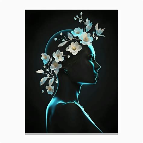 Portrait Of A Woman With Flowers 16 Canvas Print By Balram Giri Fy