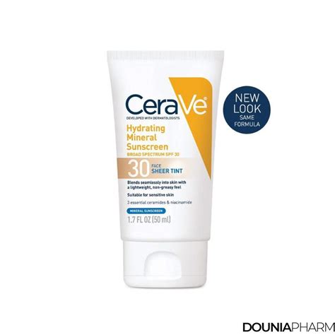 Cerave Cr Me Solaire Min Rale Hydratante Spf Visage Teinte