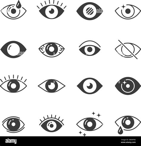 Iconos De Ojos Los Ojos Humanos La Visión Y Los Signos De Vista