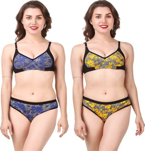 Tace Women Multicolor Floral Cotton Blend Pack Of 2 Lingerie Sets JioMart