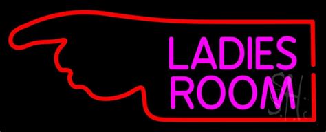 Ladies Room With Hand Pointing Neon Sign|Restroom Neon Signs- Every ...