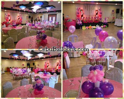 Flower Theme Balloon Decors Using Pink And Purple Cebu Balloons And