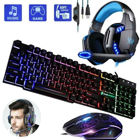 3 in 1 Gaming keyboard bundle and Mouse and Gaming Headset Combo RGB ...