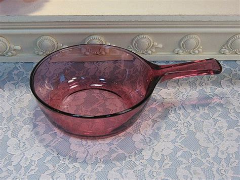 Corning Pyrex Cranberry Visions Glass Cookware Rare Vintage