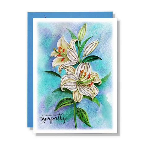 White Lily Sympathy Card – Tumybee