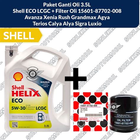 Paket Ganti Oli Shell Helix Eco Lcgc W L W Bensin Filter