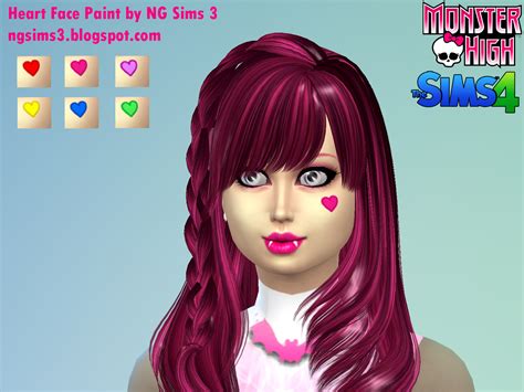 Heart Face Paint Ts4 Cc By Ng9 On Deviantart