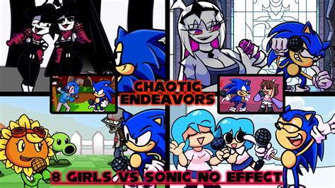 FNF Sonic Vs 8 Girls Different Mods Chaotic Endeavors Hard Sonic