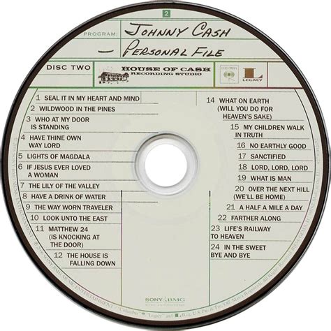 Car Tula Cd2 De Johnny Cash Personal File Portada