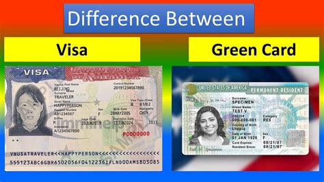 Difference Between Visa And Green Card Differences Finder