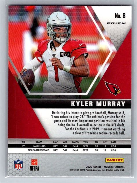 Panini Mosaic Kyler Murray Camo Pink Cardinals Ebay