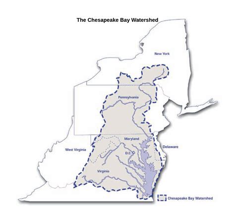 Large Map Of Chesapeake Bay Watershed