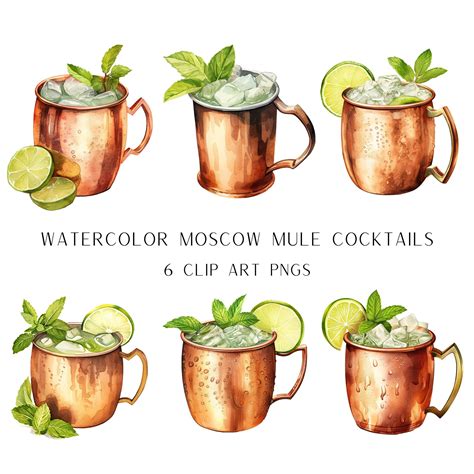 Moscow Mule Cocktail Illustration Moscow Mule Watercolor Png Moscow Mule Image Drink Clipart