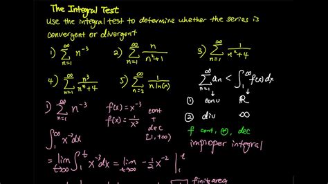 11 3 Part 2 3 Integral Test Examples Improper Integral And U