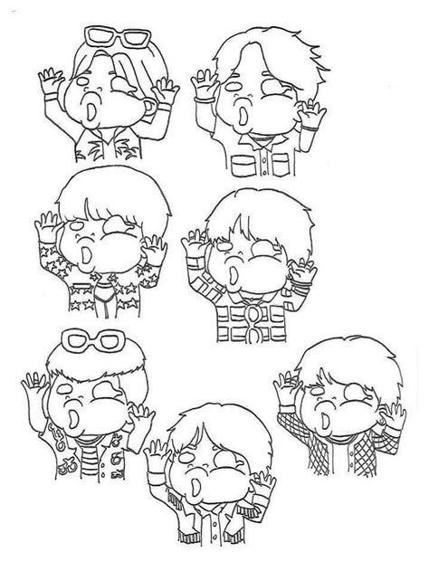 Divertido Chibi Bts Para Colorear Imprimir E Dibujar Coloringonly