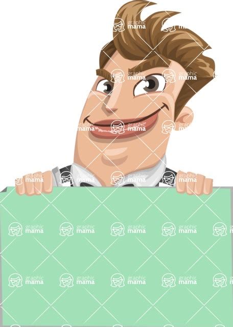 Funny Man Cartoon Vector Character 112 Illustrations Sign 6