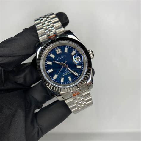 Jual Jam Tangan Seiko Mod Datejust Navy NH35 Automatic Watch Jubilee