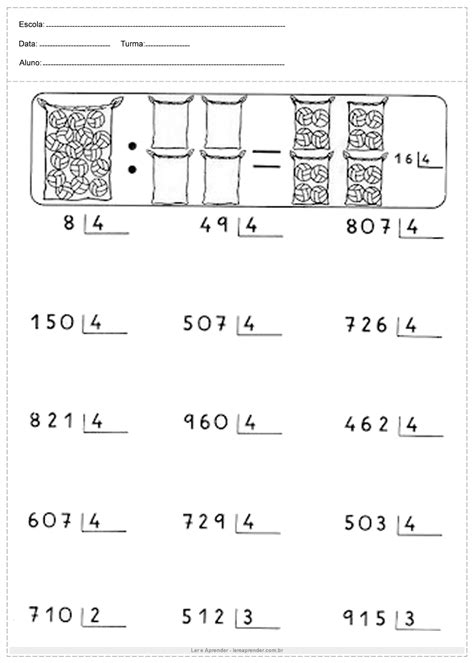 Atividades Com Operações Inversas Multiplicação E Divisão 5 Ano