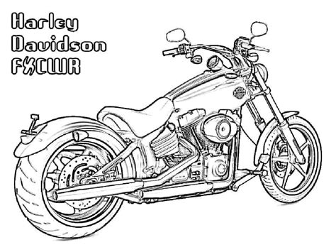 Cool Harley Davidson Motorcycle Coloring Page - Free Printable Coloring ...