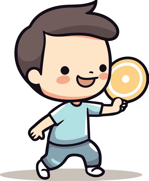 cute boy mascot character showing circle illustration  vector