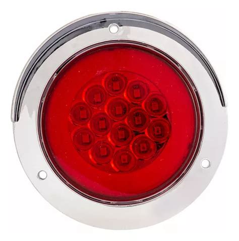 Plafón Redondo Rojo Tracto Camión 12 24 Volts Tunelight MercadoLibre