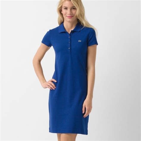 Lacoste Blue Classic Pique Polo Dress Short Sleeve Polo Dress Polo