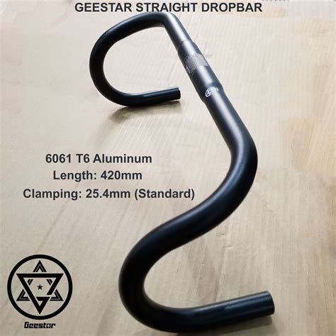 Geestar Bike Handlebar Drop Bar Pista Straight Standard 254 Oversize