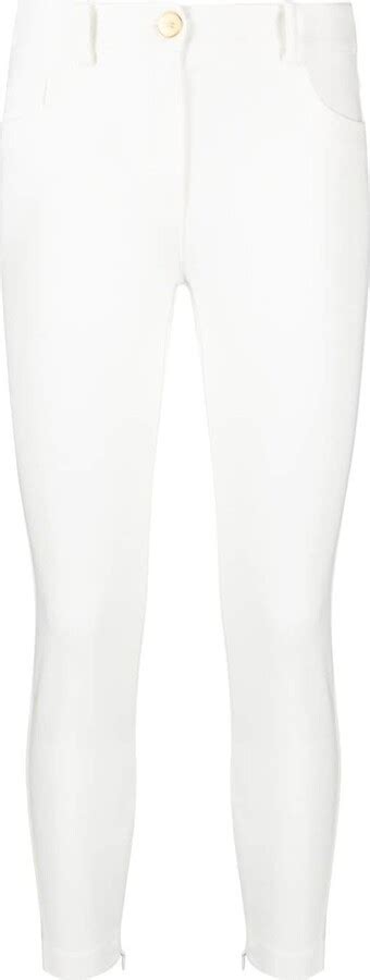 Elisabetta Franchi Skinny Leg Cropped Trousers Shopstyle