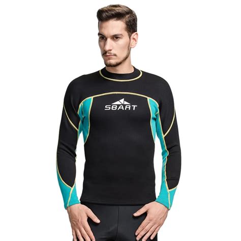 Sbart 2mm Wetsuits Men Long Sleeve Spring Wetsuit Shirt Winter Swimming