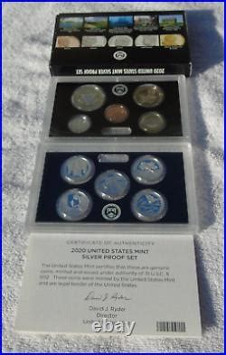 United States U S Mint Silver Proof Set Box Certificate Of