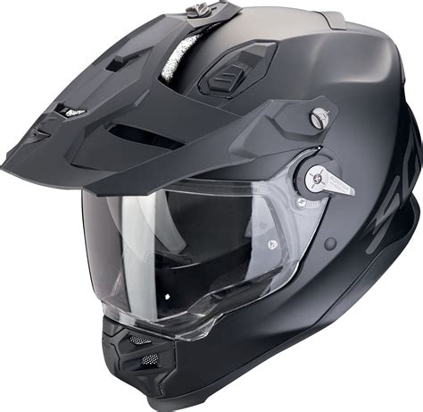 Scorpion Adf Air Solid Mat Noir Casque Moto Dual Sport Rad Eu Fr