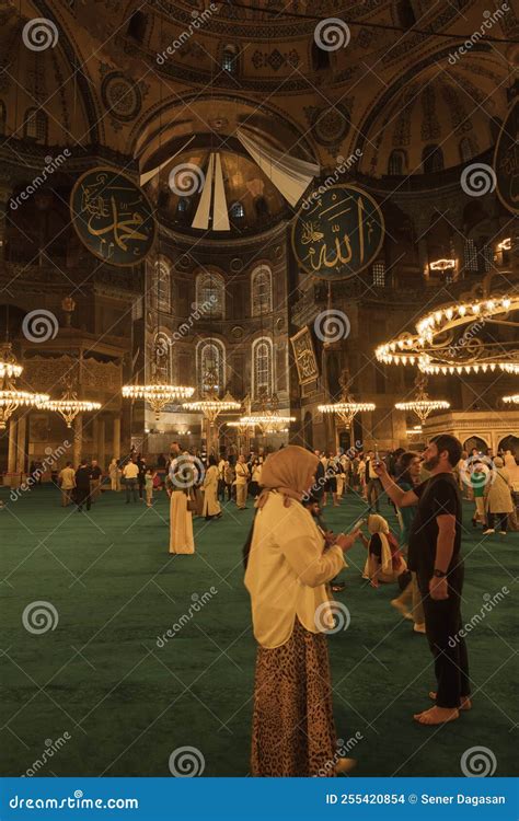 Tourists In Hagia Sophia Travel To Istanbul Background Photo Editorial