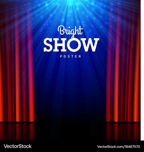 Bright show poster design template stage Vector Image