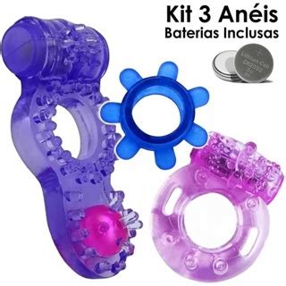 Kit 3 Anéis Vibrador Prolongador Masculino Anel Peniano Erótico Vibro Sex Shop Shopee Brasil
