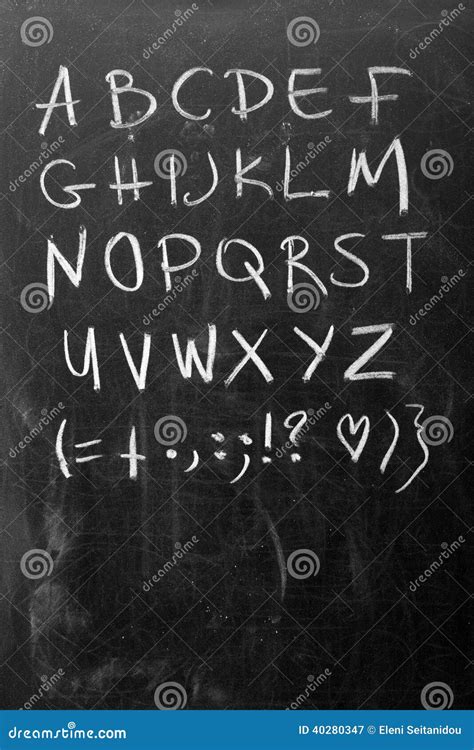 Alphabet On Blackboard Stock Illustration Illustration Of Writing