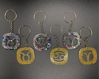 Zodiac Keychain Astrology Constellation Horoscope Leo Aquarius Pisces