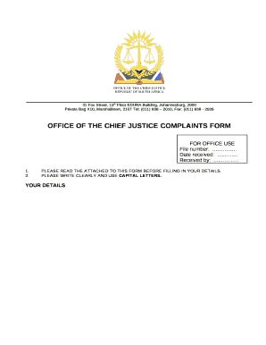 Office Of The Chief Justice Complaints Doc Template Pdffiller