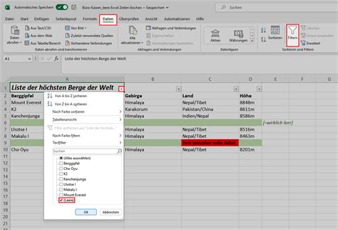 Microsoft Excel Leere Zeilen L Schen Alle L Sungen Einfach Erkl Rt