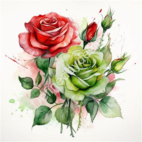 10 Watercolor Paintings of Roses 10 Abstract and Unique - Etsy