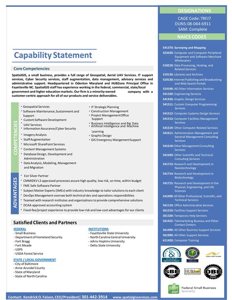 Effective Capability Statement Templates Examples Templatelab