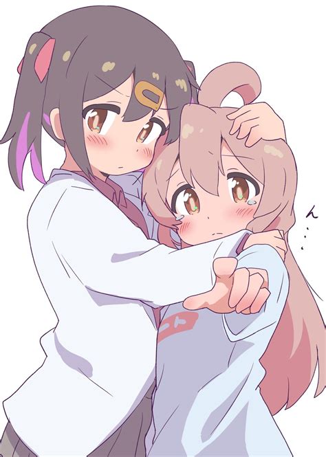 Safebooru 2girls Ahoge Black Hair Blush Brown Eyes Commentary Request