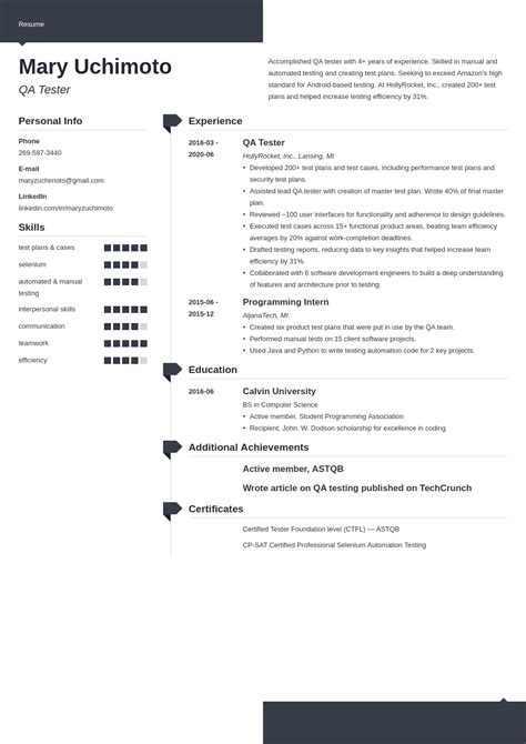 Manual Qa Tester Resume Summary