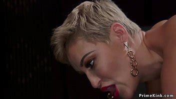 Busty Blonde Milf Dom Has Man Slave Hung For Ankles And Wrapped In
