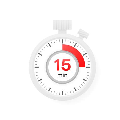 The 15 minutes timer. Stopwatch icon in flat style. 34345345 Vector Art ...