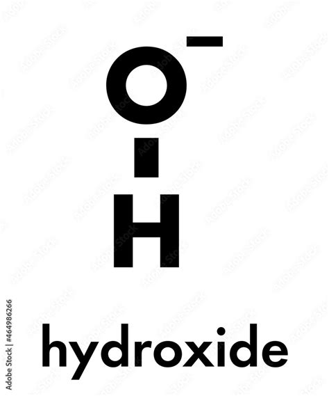 Hydroxide anion, chemical structure. Skeletal formula. Stock Vector ...