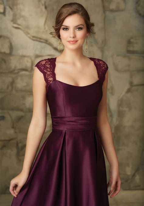 Lace And Satin Bridesmaid Dress With Keyhole Back Morilee Satin