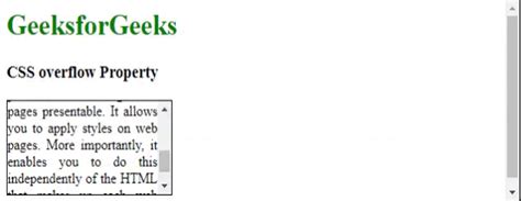 CSS Overflow Property GeeksforGeeks