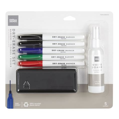 Dry-Erase Marker Set, Fine Point, 100% Recycled Plastic Barrel, Assorted Colors | OfficeSupply.com