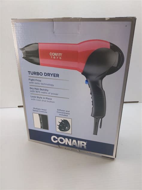 New Pink Conair 1875 Watt Turbo Styler Hair Dryer 2 Heat 2 Speed