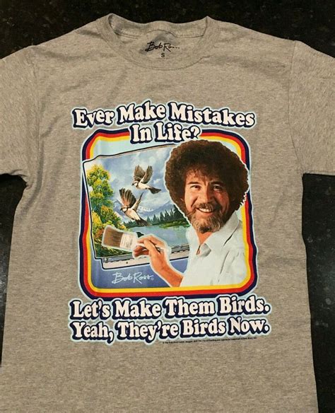 Bob Ross Painting T Shirt Original Classic Mistakes Make Birds 80 S Ebay Bob Ross Paintings